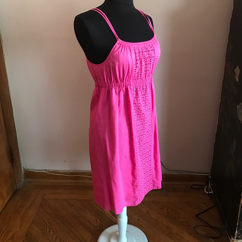 J Crew hot pink eyelet sun dress - Picture 3 of 4